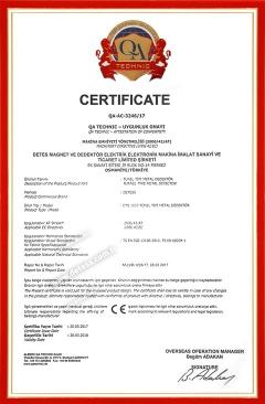 TÜNEL TİPİ METAL DEDEKTÖR CE BELGESİ